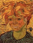 Young Man with Cornflower (nn04) Vincent Van Gogh